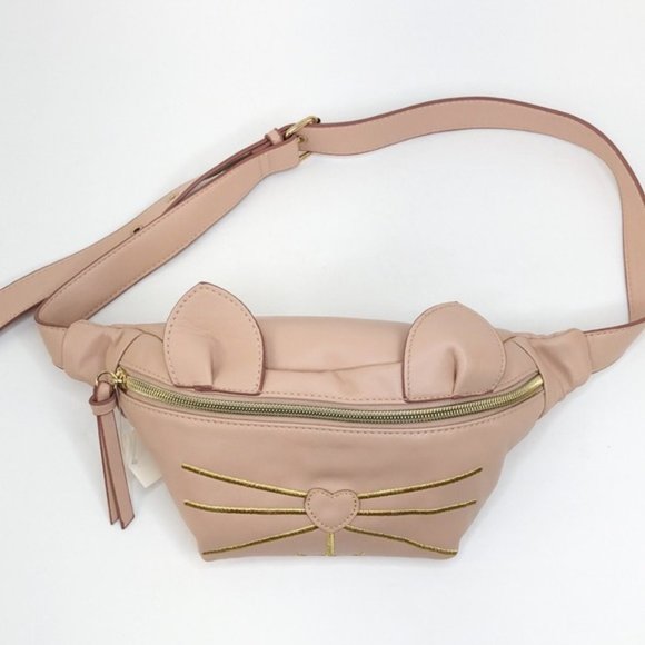 Kohl's Handbags - Kohls Blush Pink Cat Face Belt Bag Fanny Pack NWT